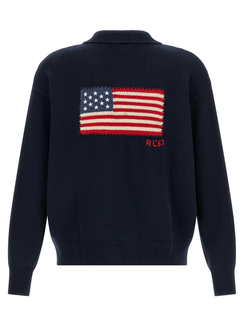 Polo Ralph Lauren - cotton knit polo collar sweater ribbed cuff