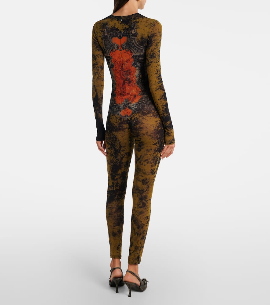 Médallion printed mesh catsuit