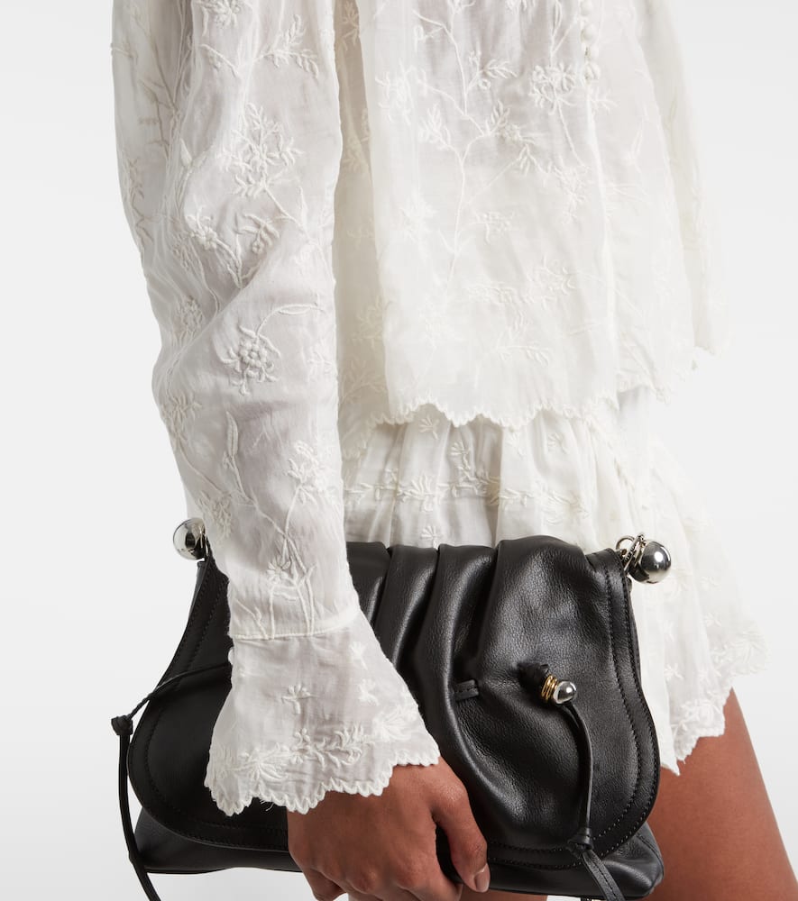 Zelly embroidered cotton and silk blouse