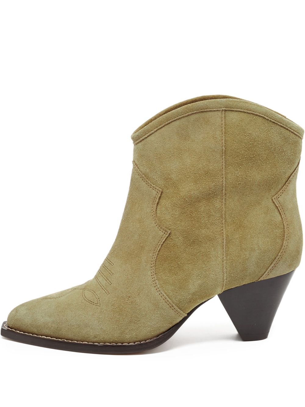 Pre-owned 50mm Darizo suede cowboy boots - Neutrals
