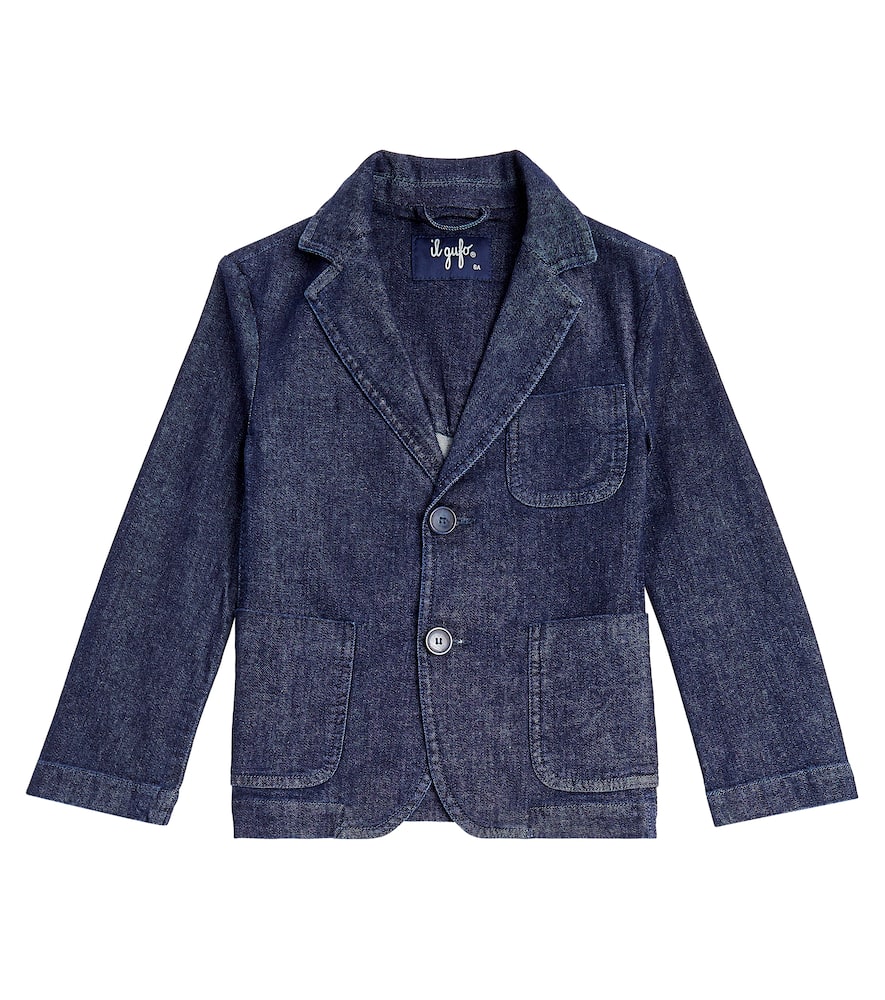 Single-breasted denim blazer