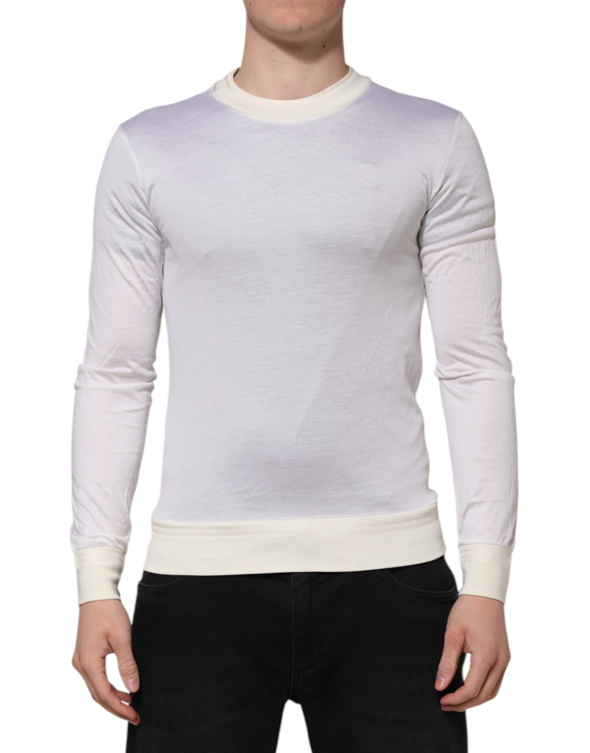 Silk Crew Neck T-Shirt — White