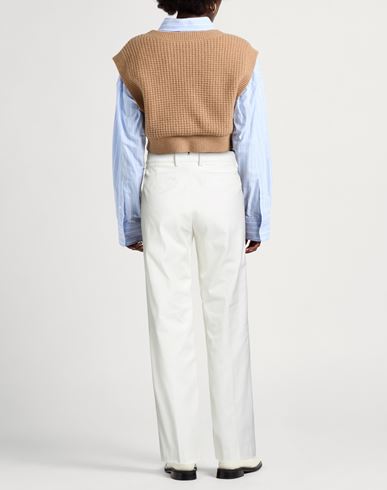 Woman Pants Off white Size 0 Cotton, Elastane