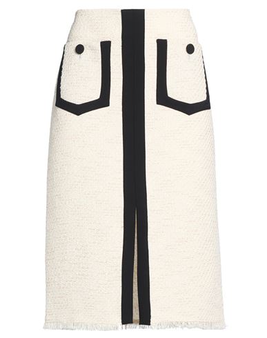 Woman Midi skirt Cream Size 6 Cotton, Polyester, Acrylic