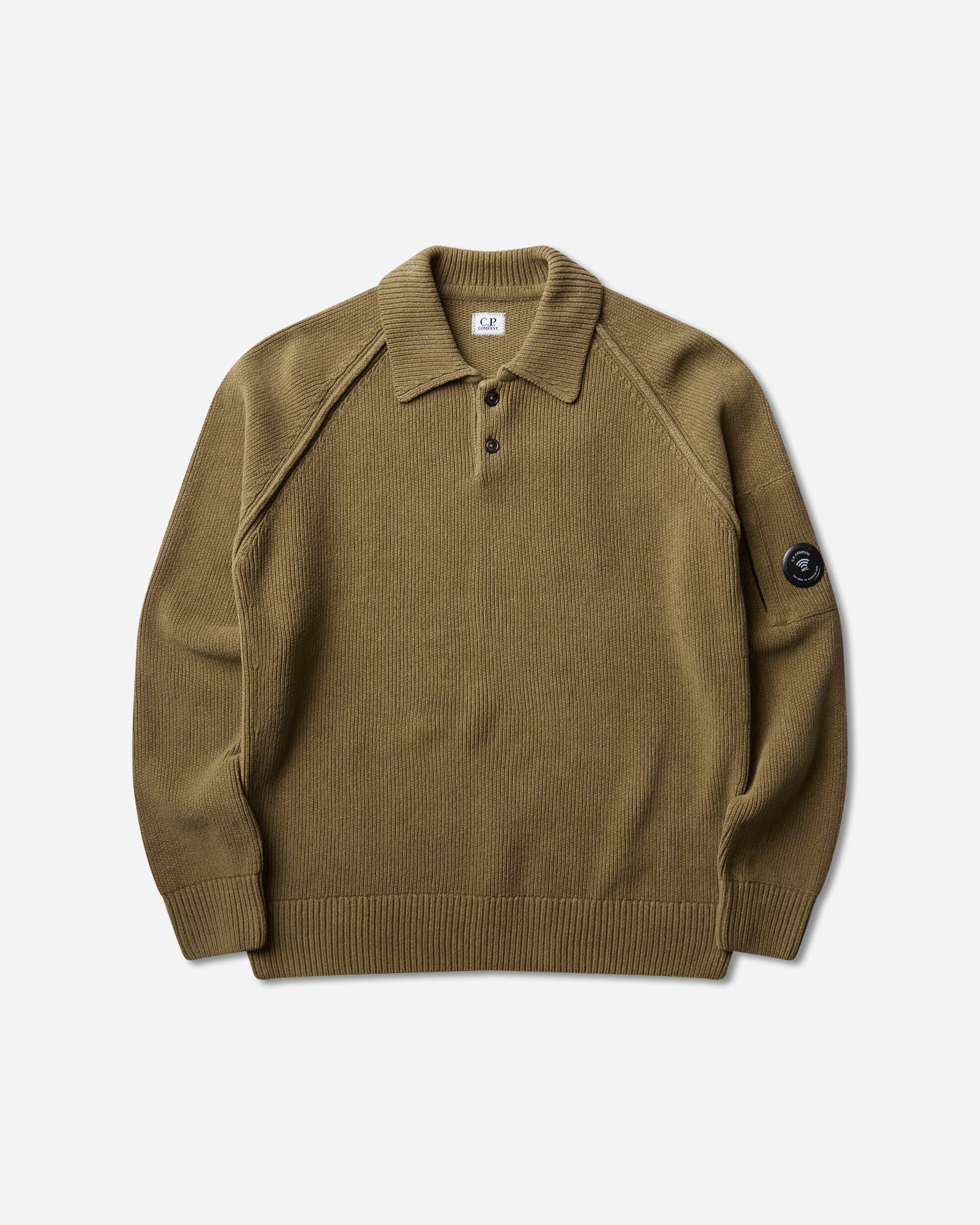 Men s Chenille Cotton Polo Knit Sweater Ermine