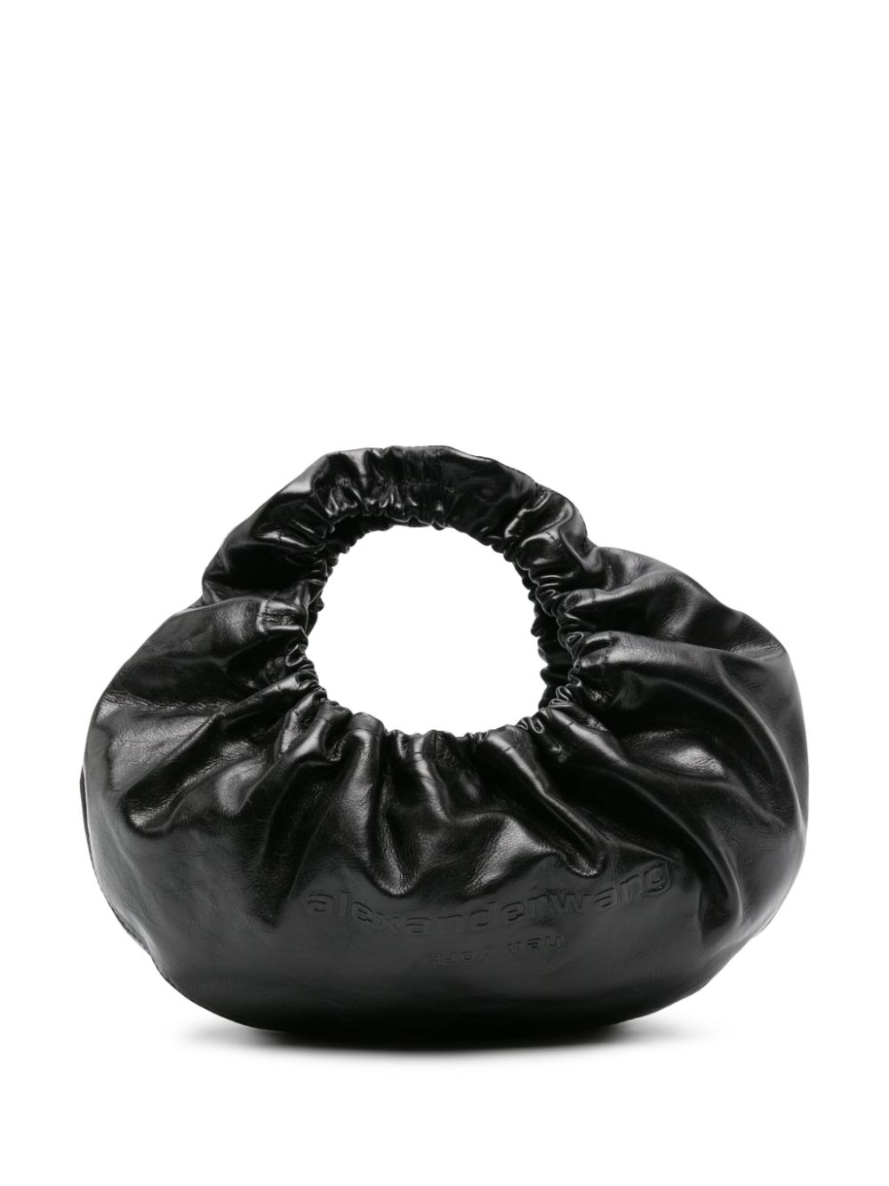 Small Crescent leather bag - Black