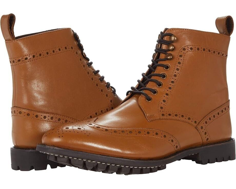 Grant Boots Men's US 12 Brown Leather Wingtip Brogue Shoes ZPO2866