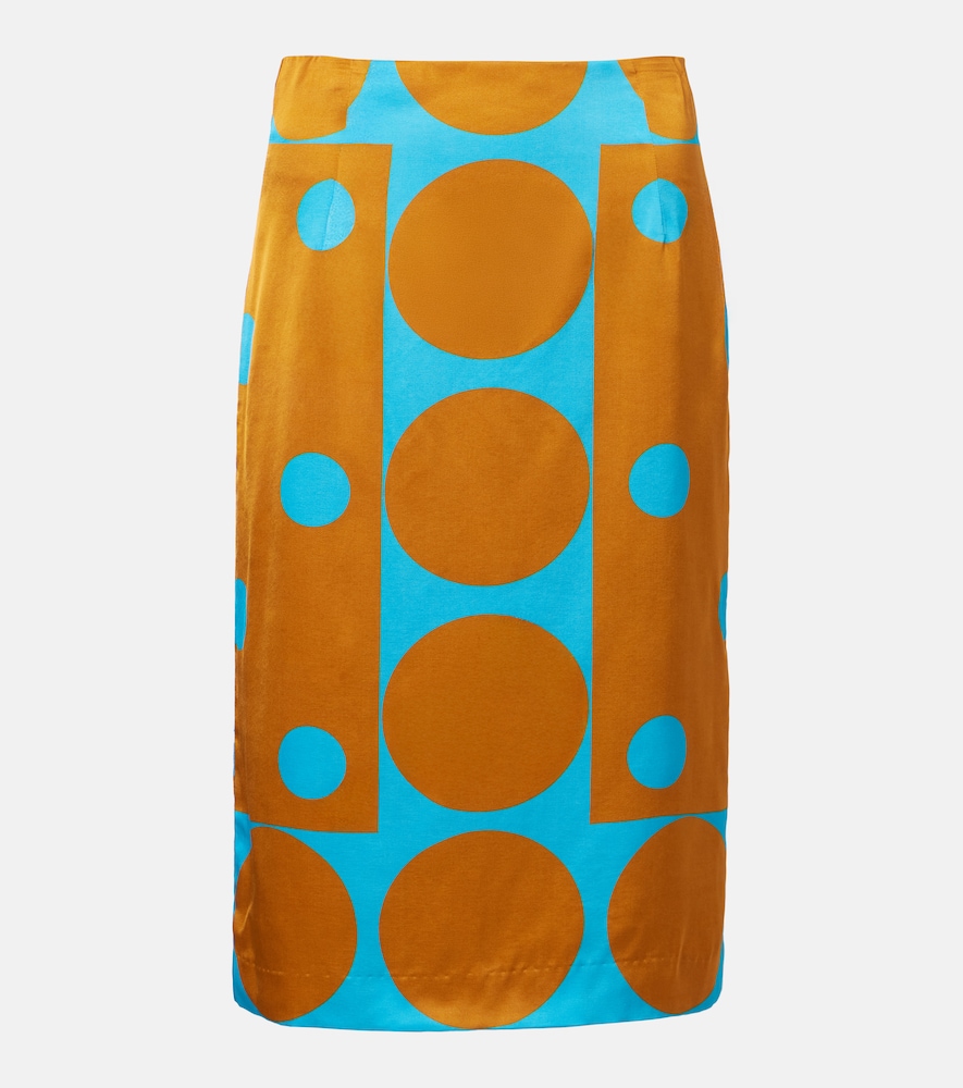 Polka-dot pencil skirt