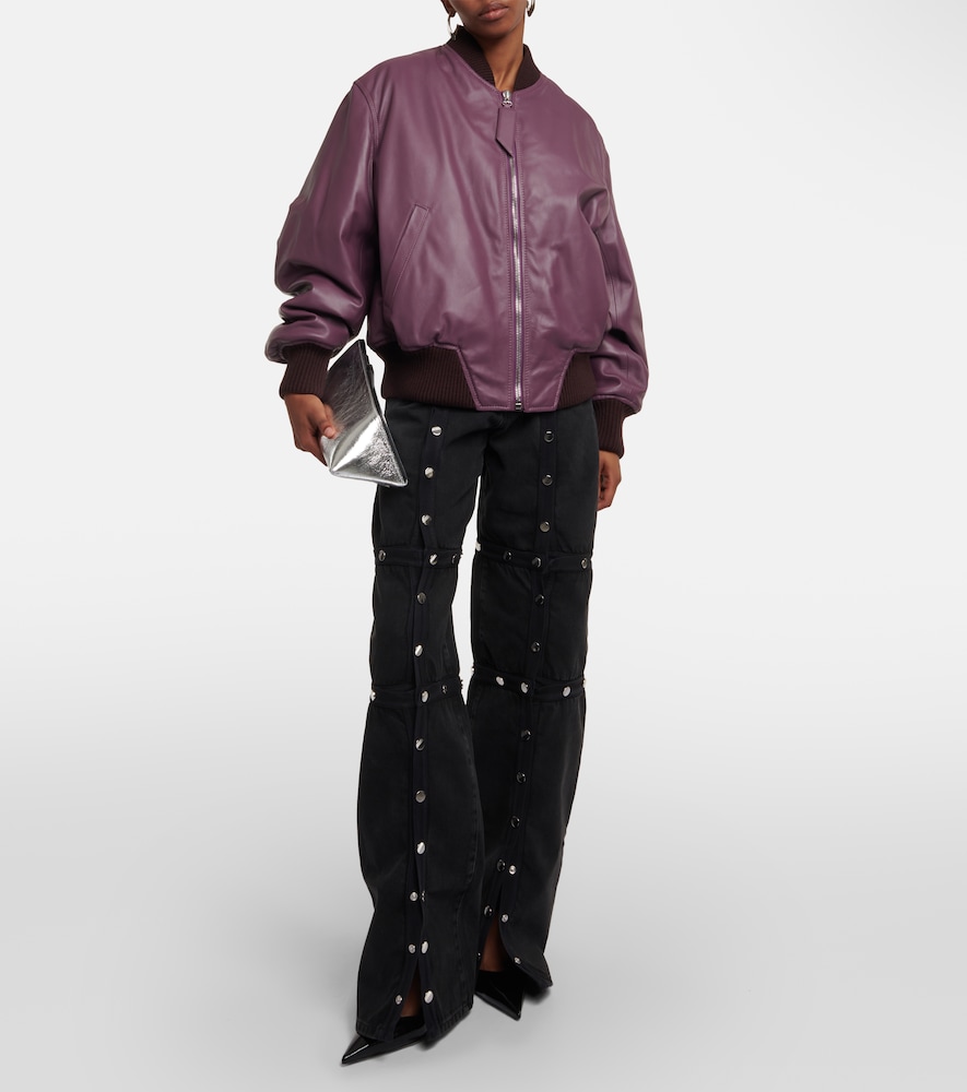 Anja leather bomber jacket