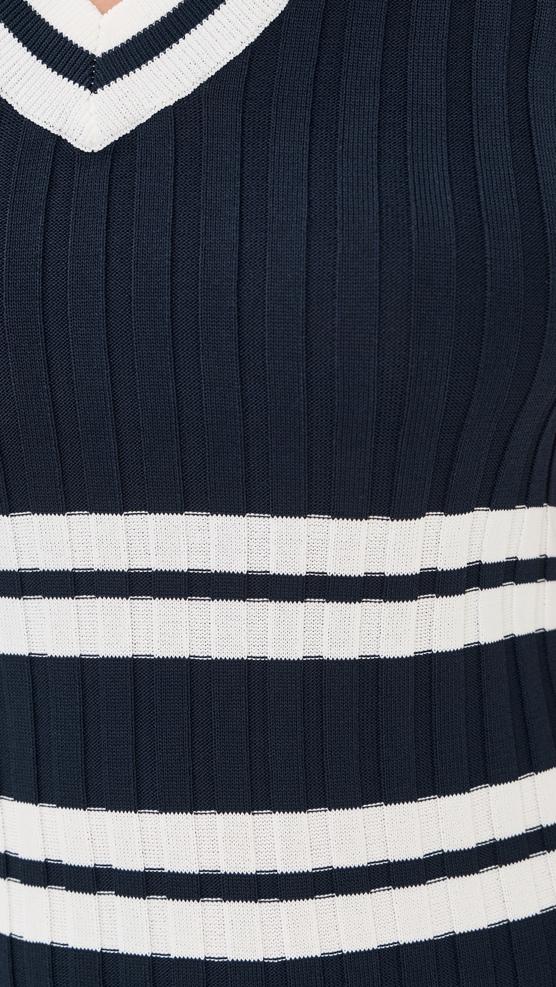 Knit Pleated Dress Navy