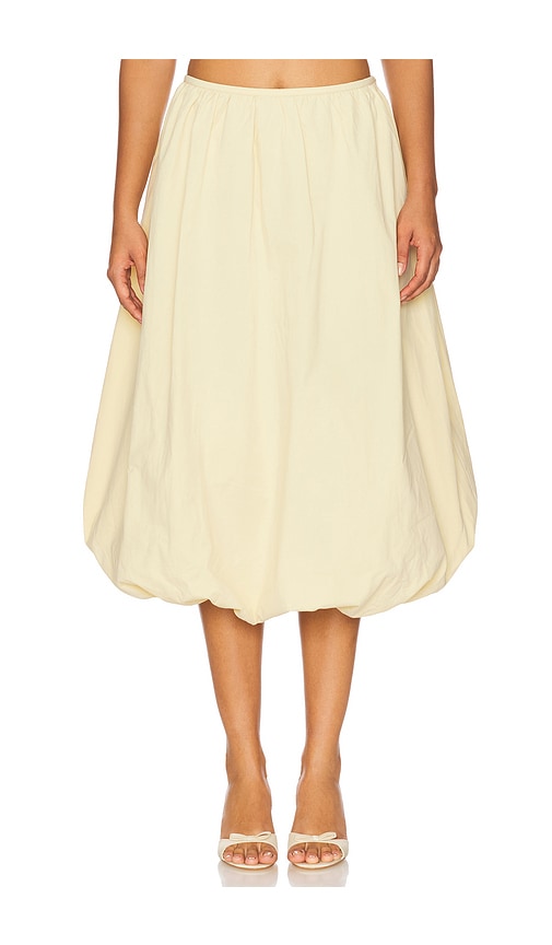 LIONESS Intuition Bubble Midi Skirt in Cornsilk.  XL also in M