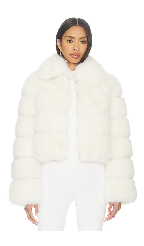 Generation Love Madison Faux Fur Jacket in White. L. Also in S