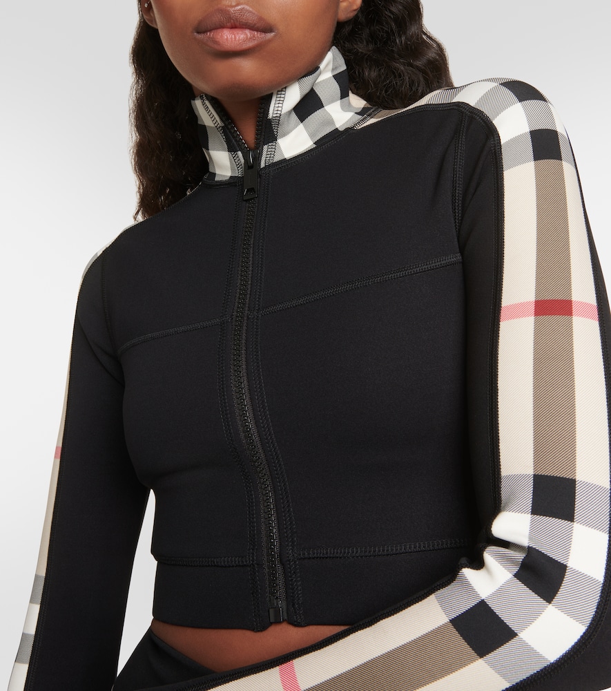 Check technical jersey track jacket