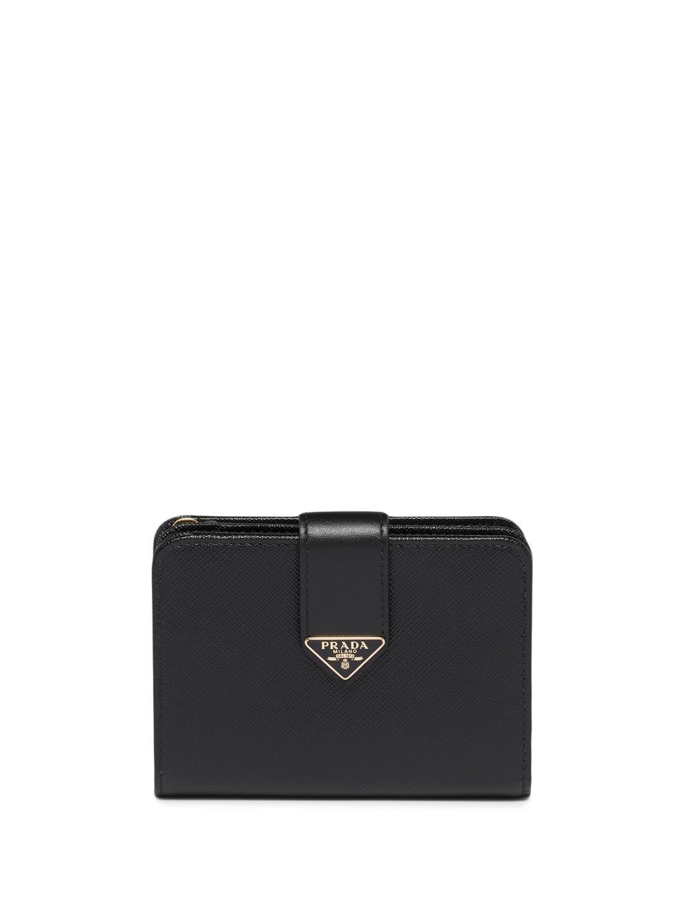 Leather logo-detail wallet - Black