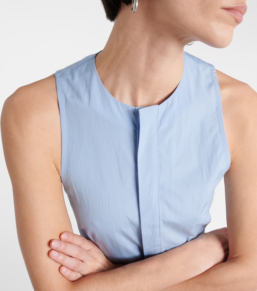 Godet cotton poplin shirt dress