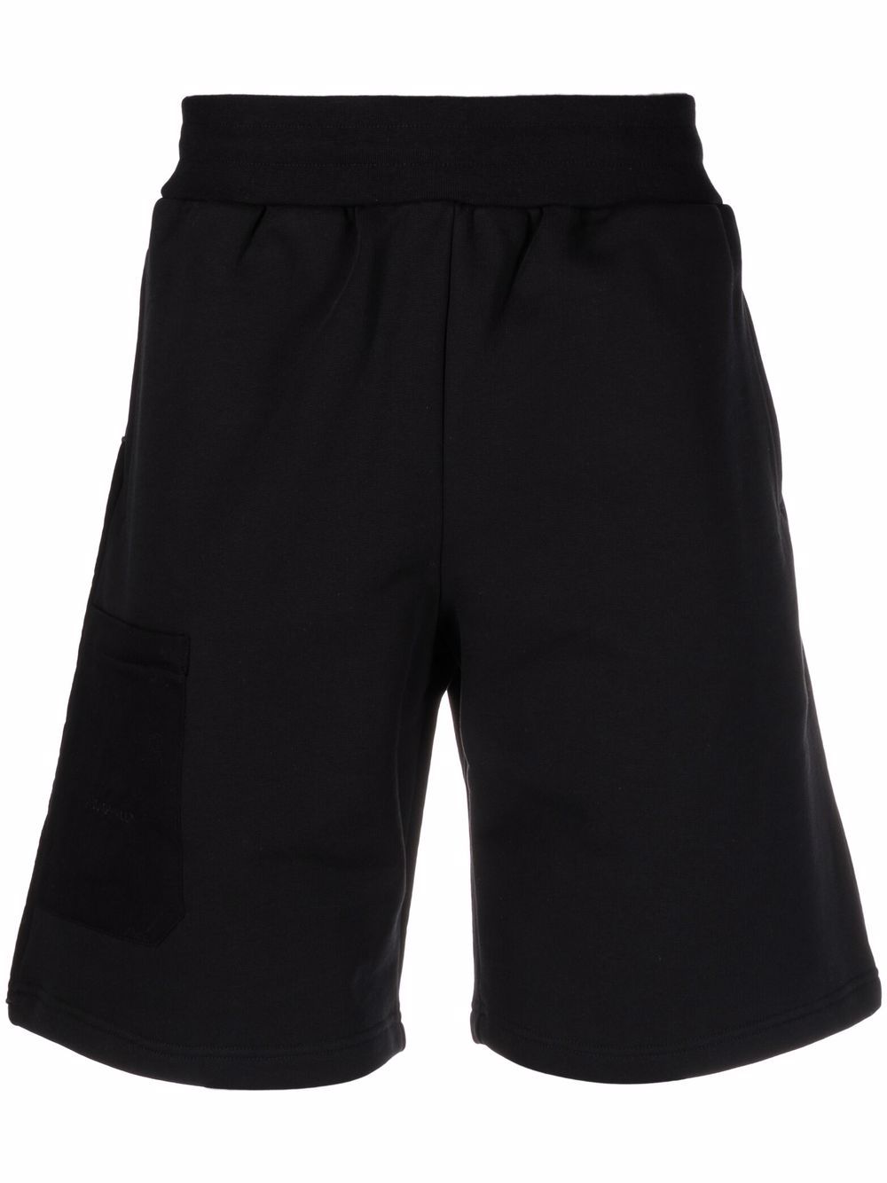 Logo-embroidered cotton shorts - Black