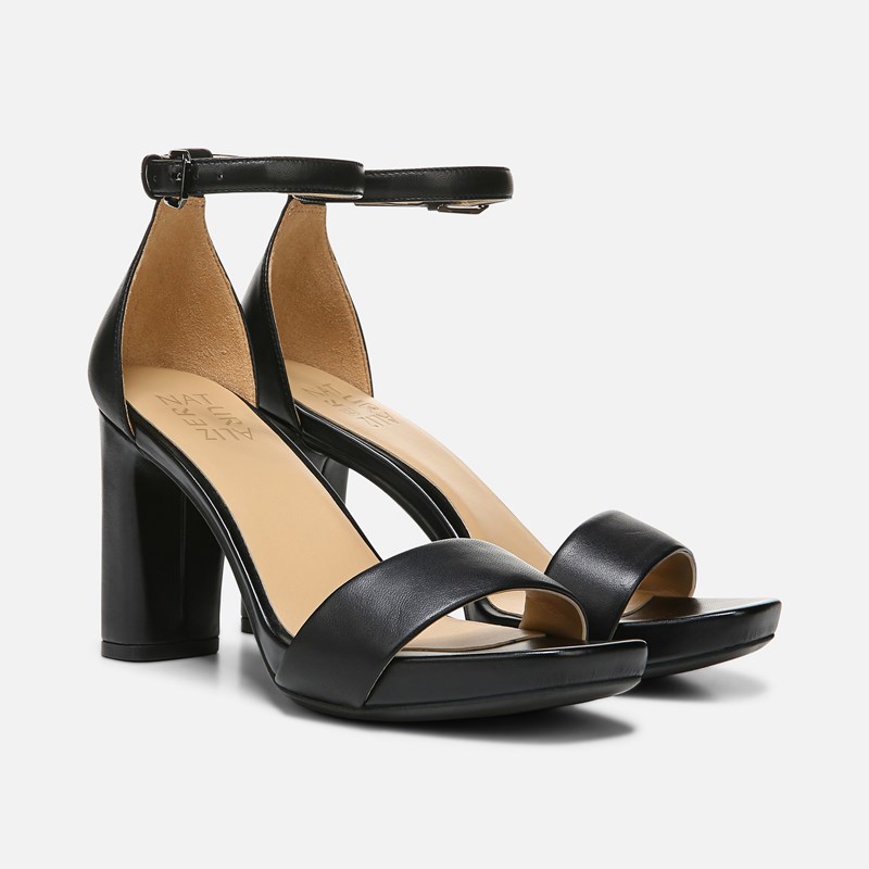 Joy Dress Sandals, Black Leather