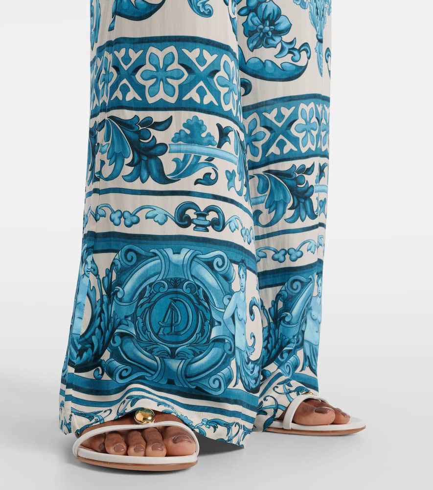 Printed wide-leg pants
