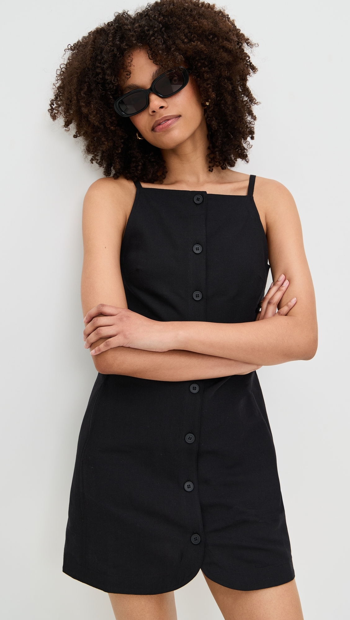 ALIGNE Ozzy Linen Mini Dress Black