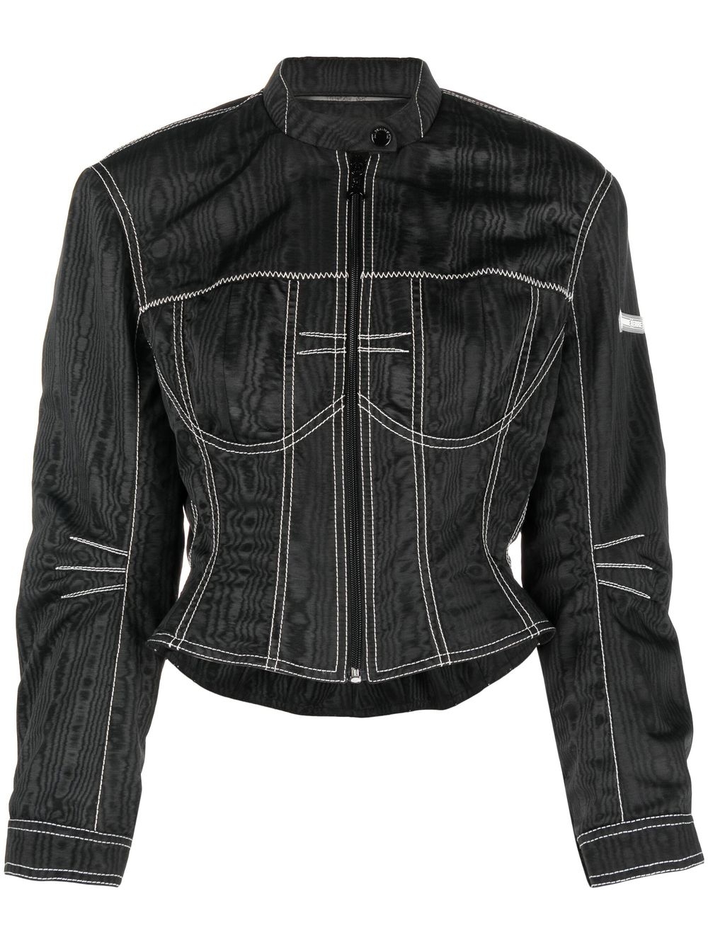 Moiré-effect fitted jacket - Black