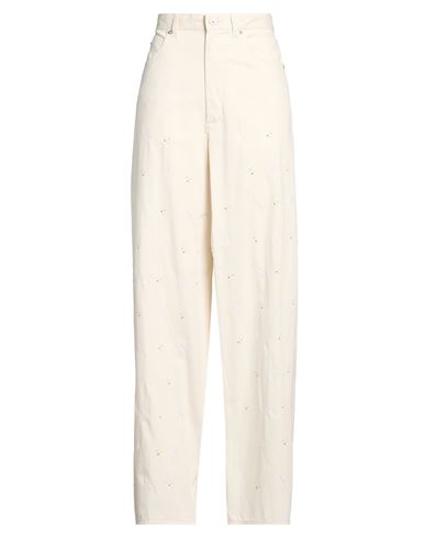 Woman Jeans Cream Size 6 Cotton
