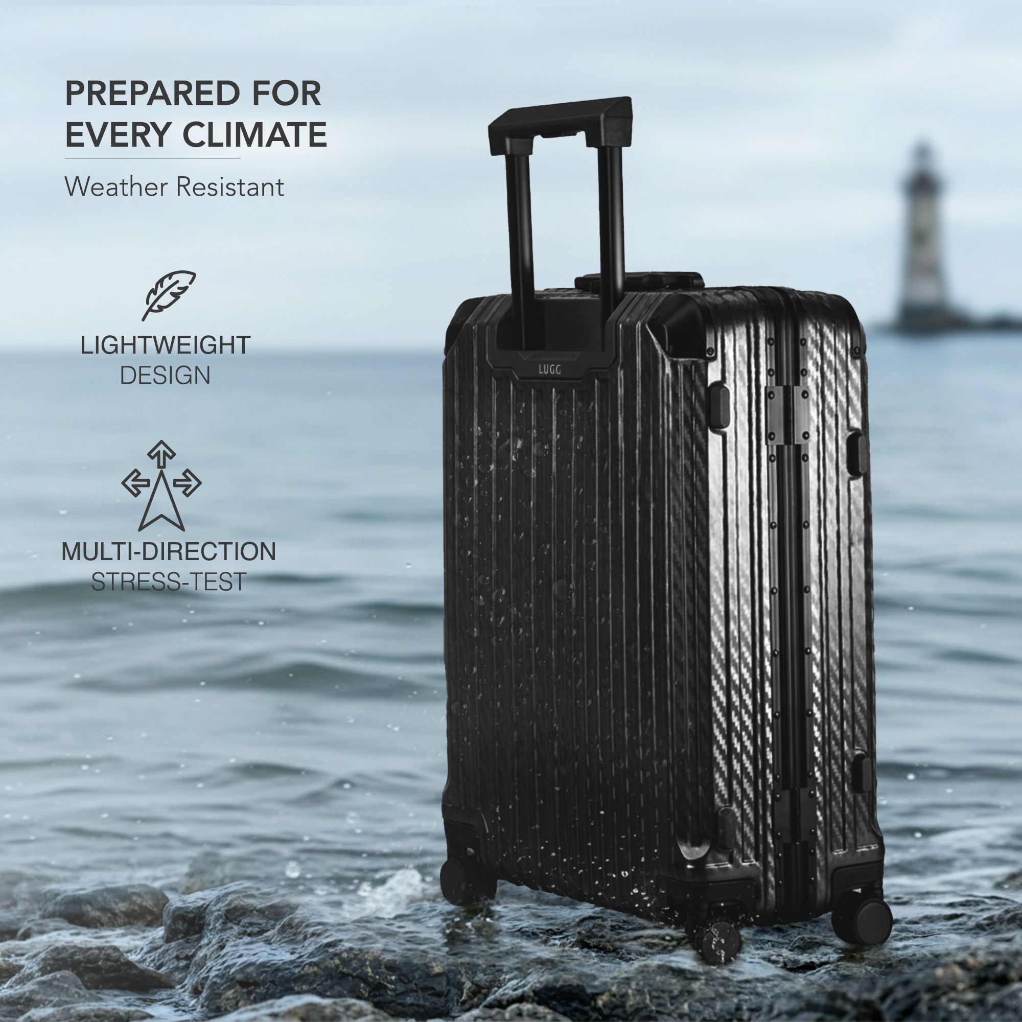 Lugg Solo Explorer 28” Suitcase, 106L 75X52X31Cm – 5 Year Warranty In Black