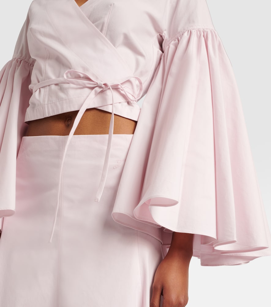 Paysan cotton poplin wrap top