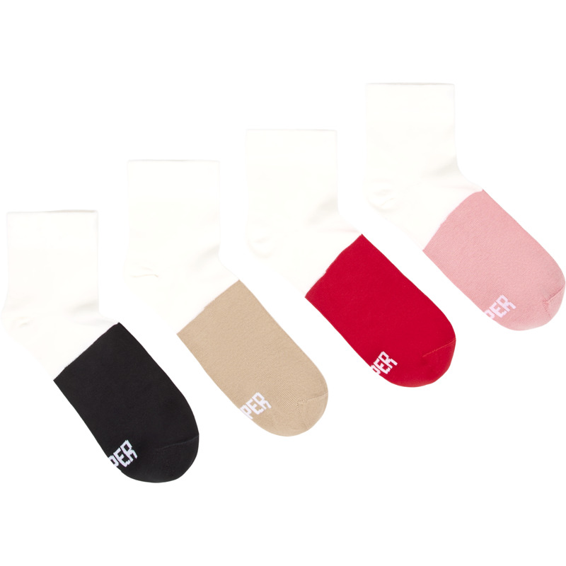 CAMPER Odd Socks Pack - Unisex Socks - Beige,Pink,Red, size L, Cotton fabric