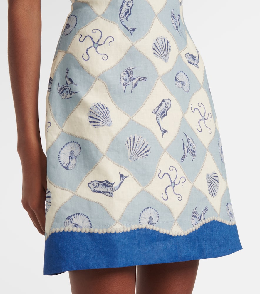 Alémais Pia printed linen minidress