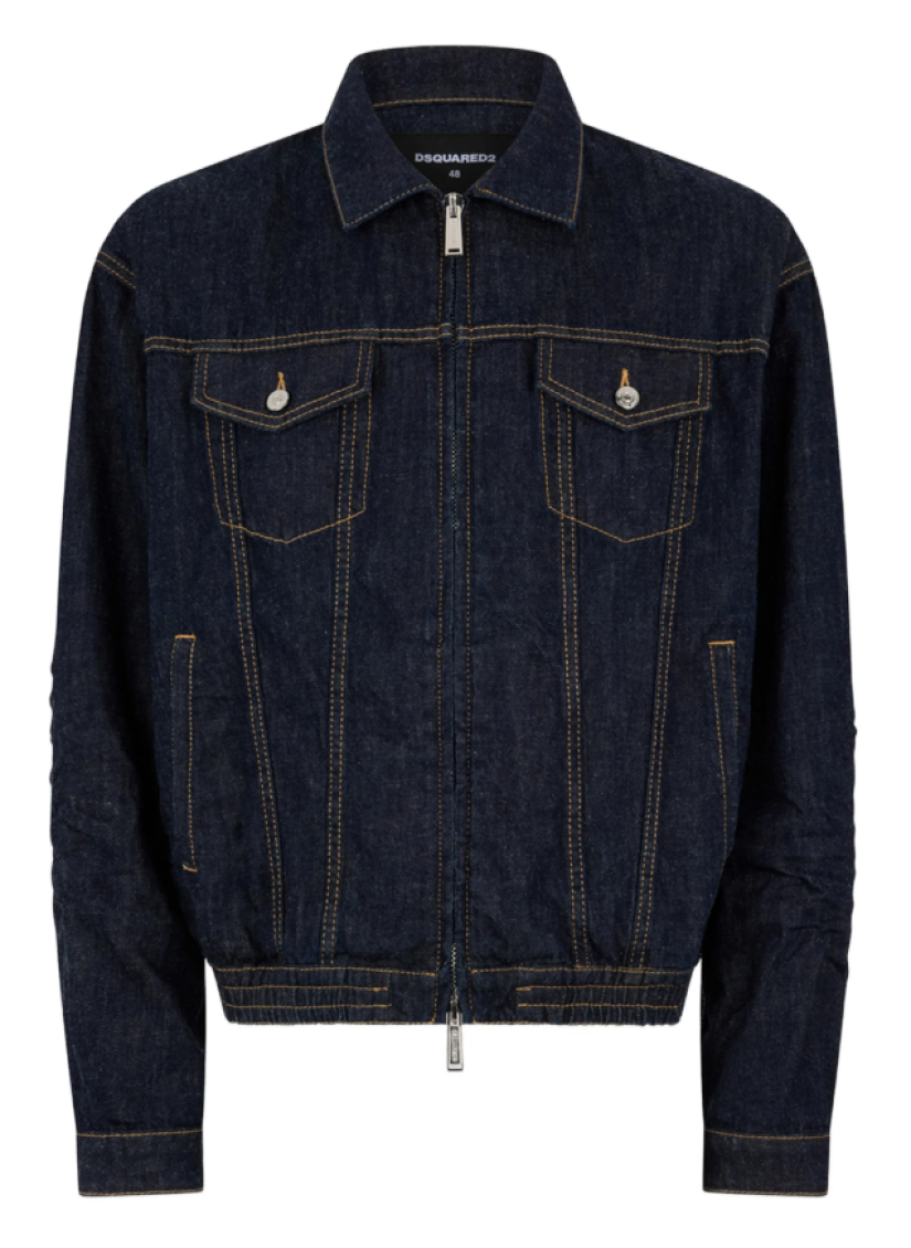 Dsquared2 - zip up denim jacket collared contrast stitching