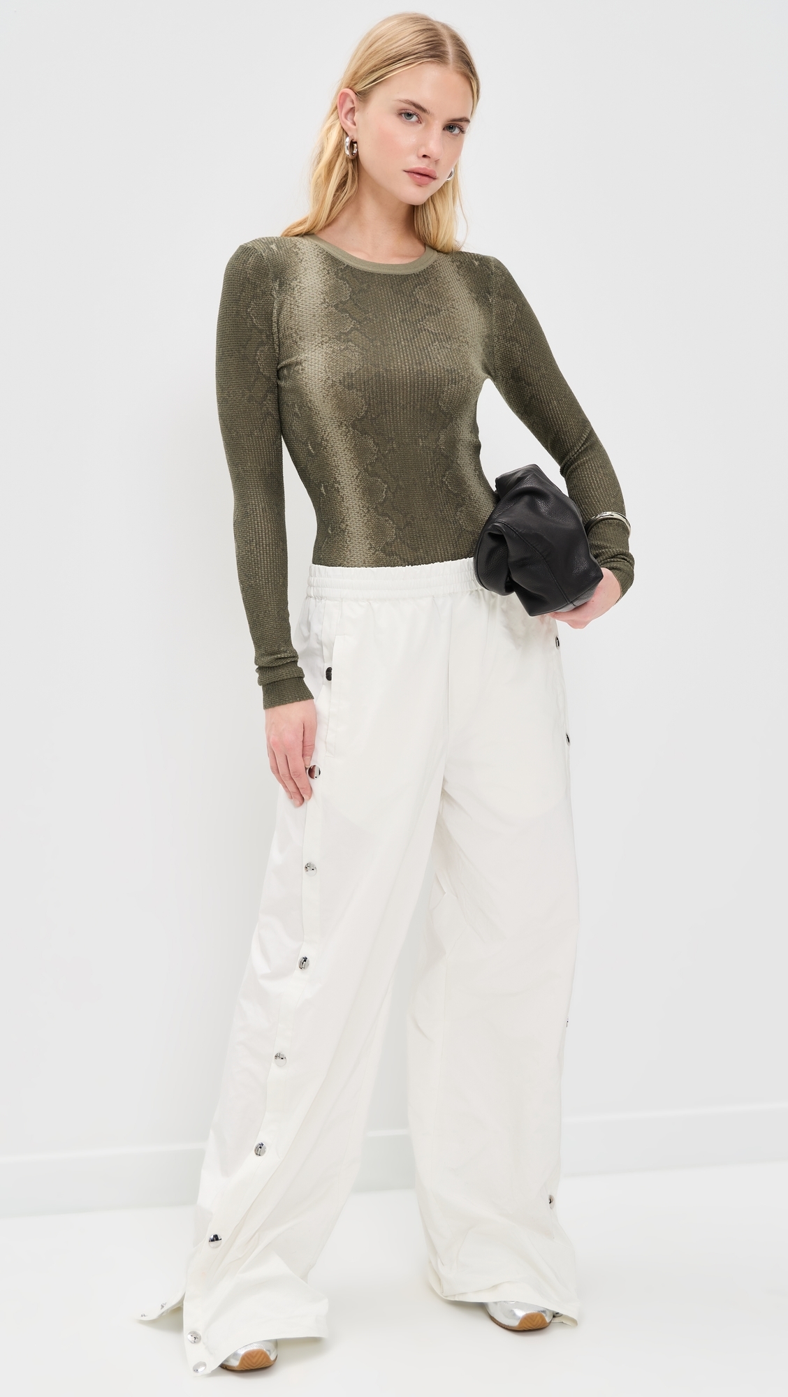 Lulu Thermal Top Olive Python