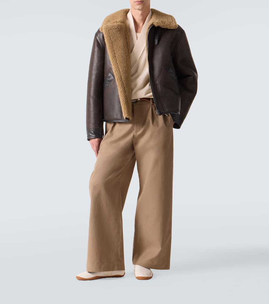 Shearling-lined leather jacket