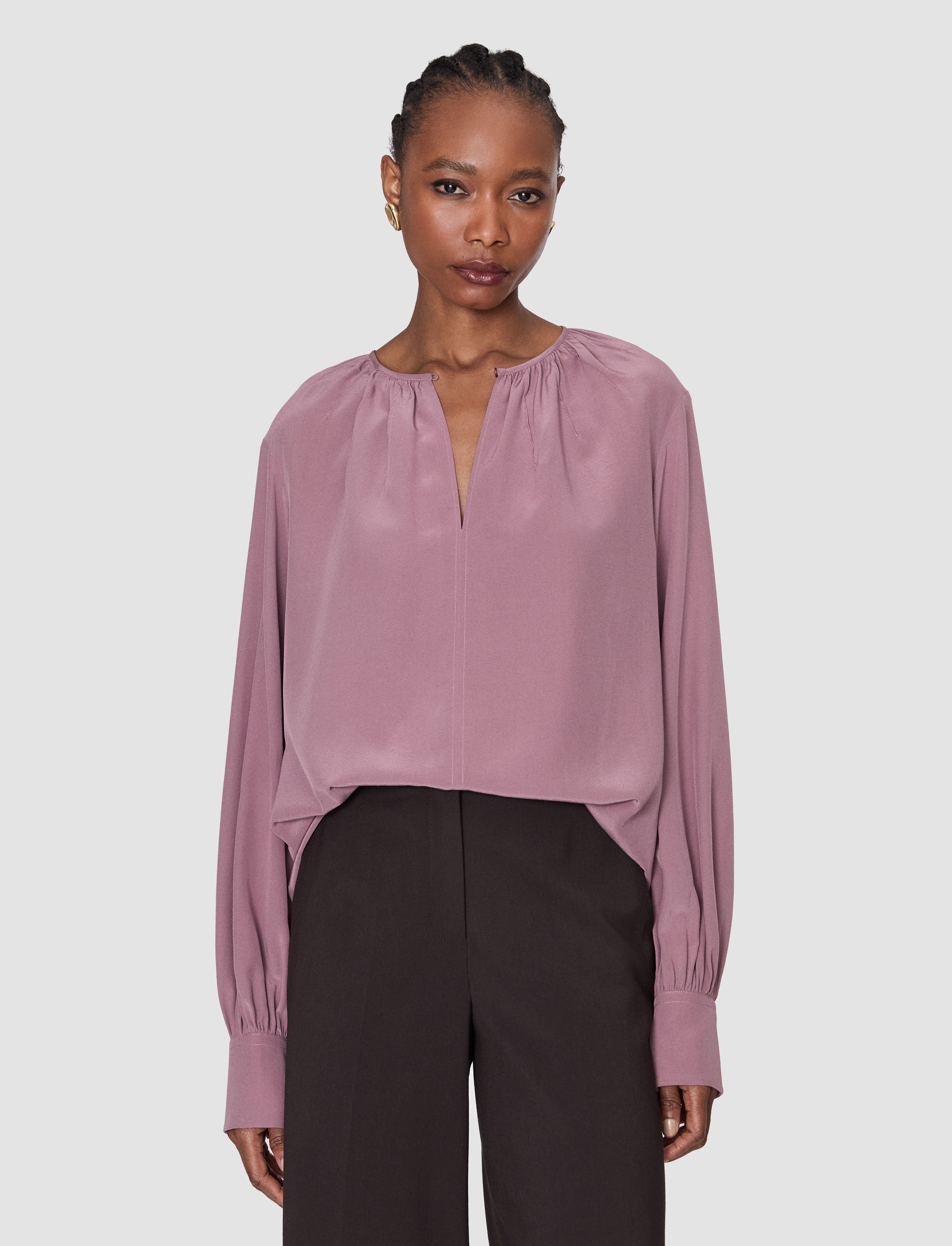 Rina Crepe de Chine Silk Blouse - 36