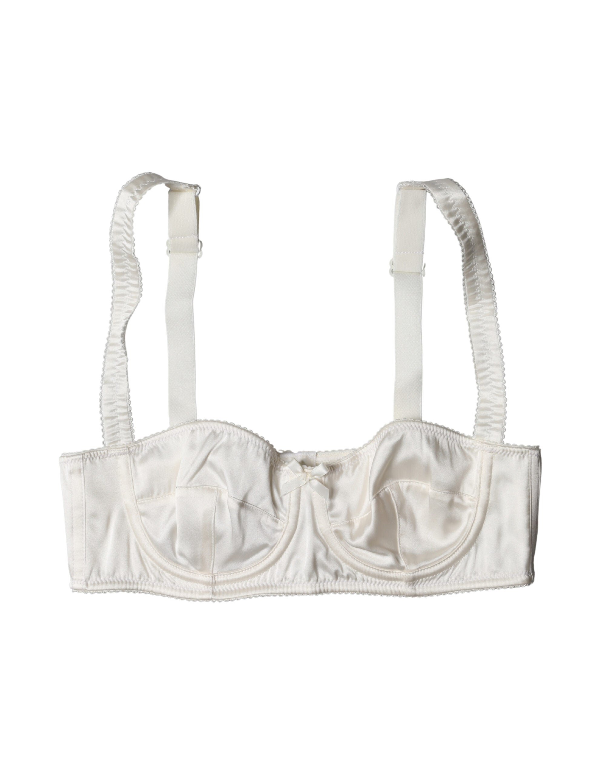 Silk Satin Underwire Bra — White