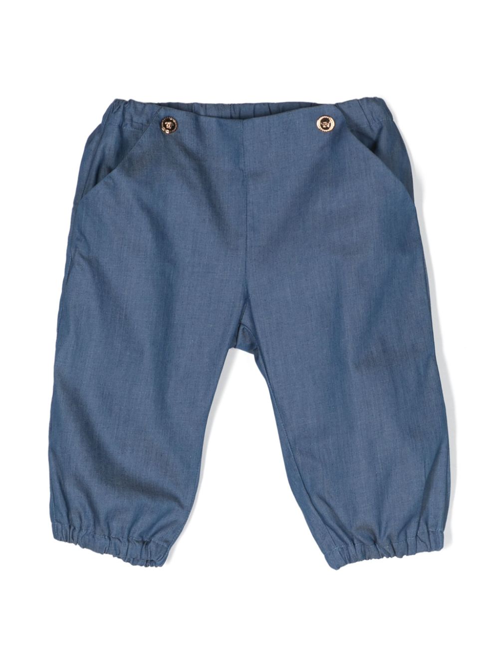 Medusa Head-buttons tapered trousers - Blue
