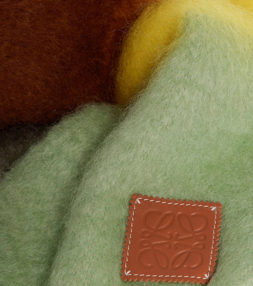 Striped mohair and wool scarf