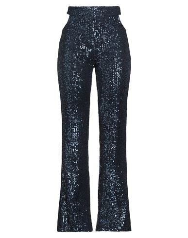 Woman Pants Blue Size M Polyester, Elastane