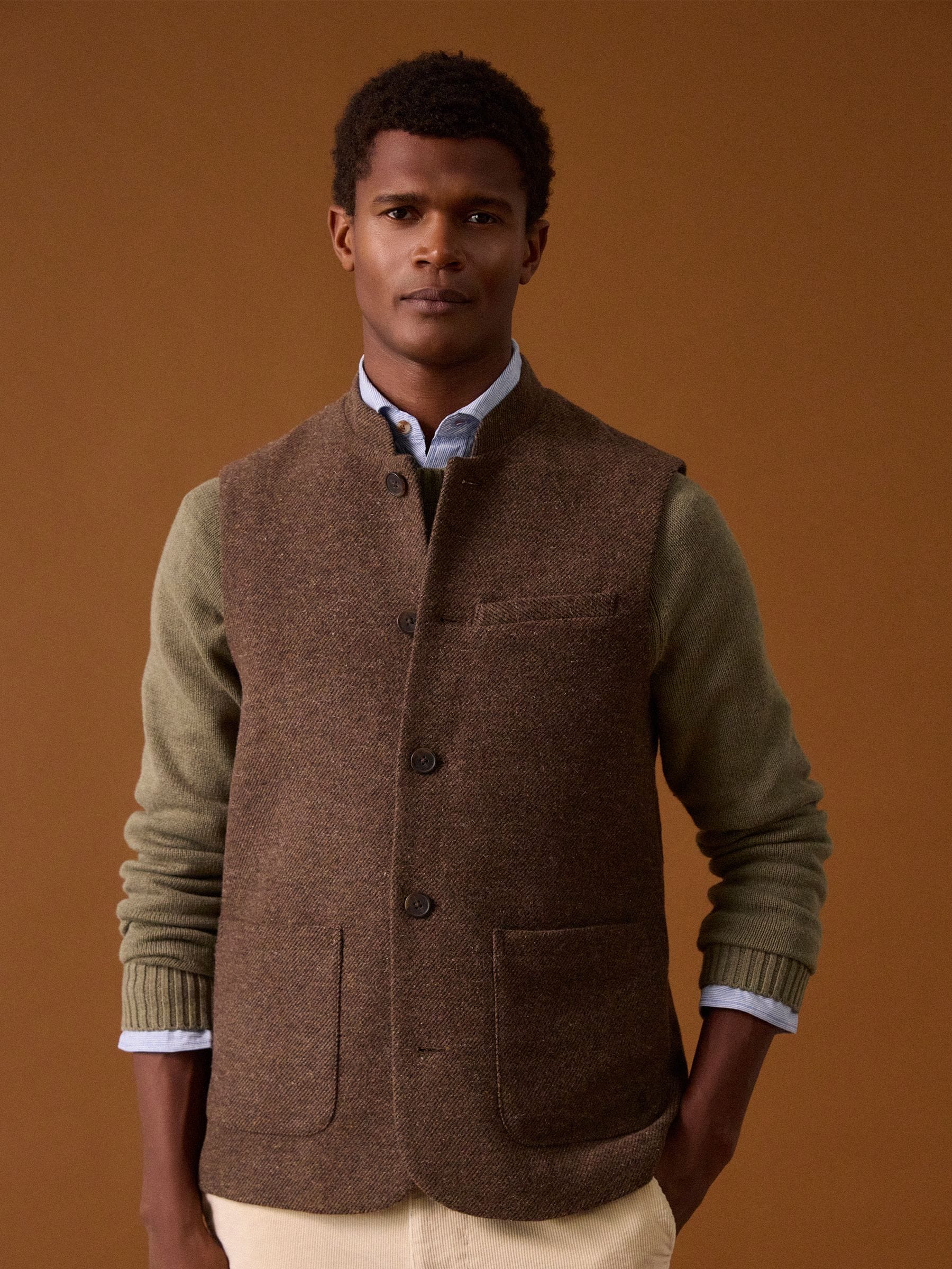 Brown Tweed Gilet