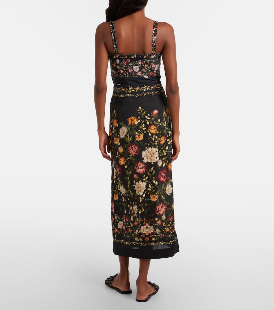 Tierra floral linen beach cover-up
