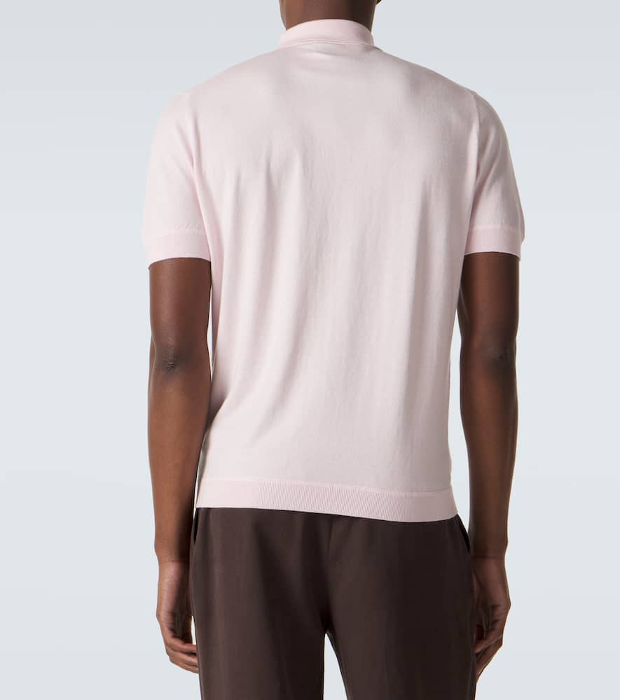 Cotton, silk, and cashmere polo shirt