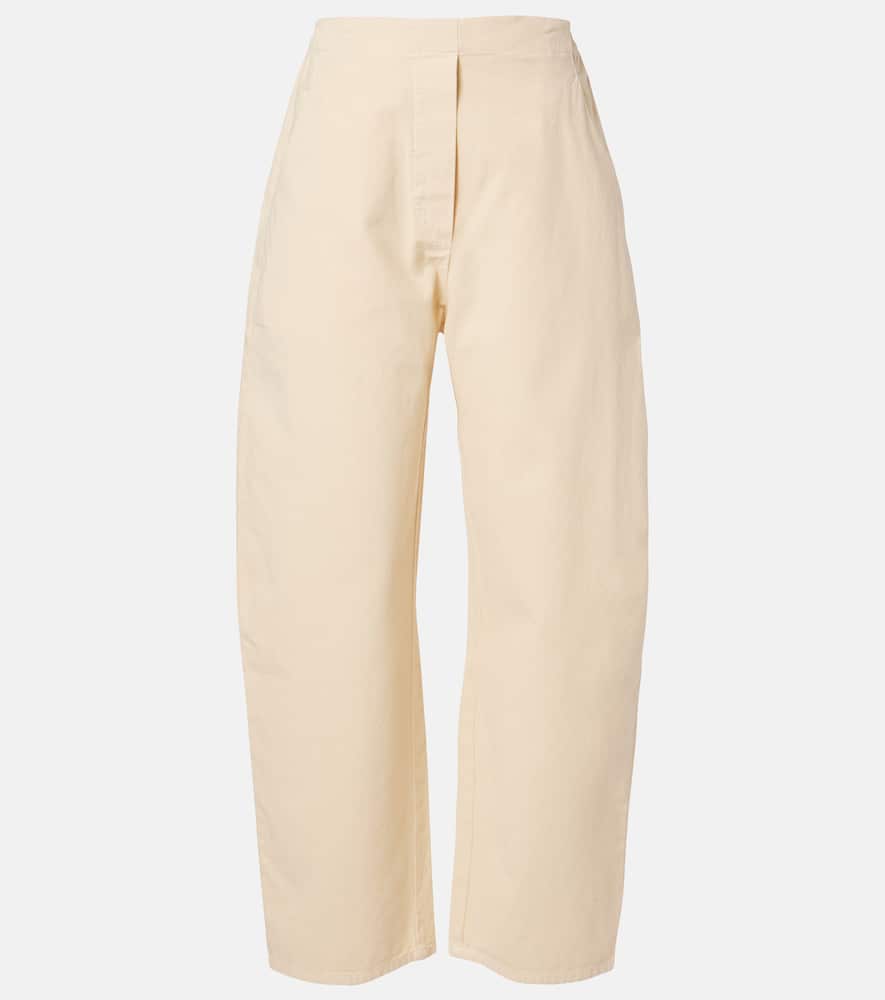 Chloe cotton barrel-leg pants