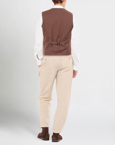 Man Tailored Vest Brown Size 38 Polyester, Viscose, Elastane