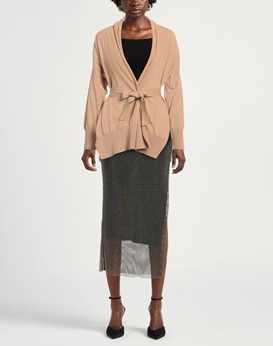 Alpha Studio Woman Cardigan Camel Size 10 Cotton