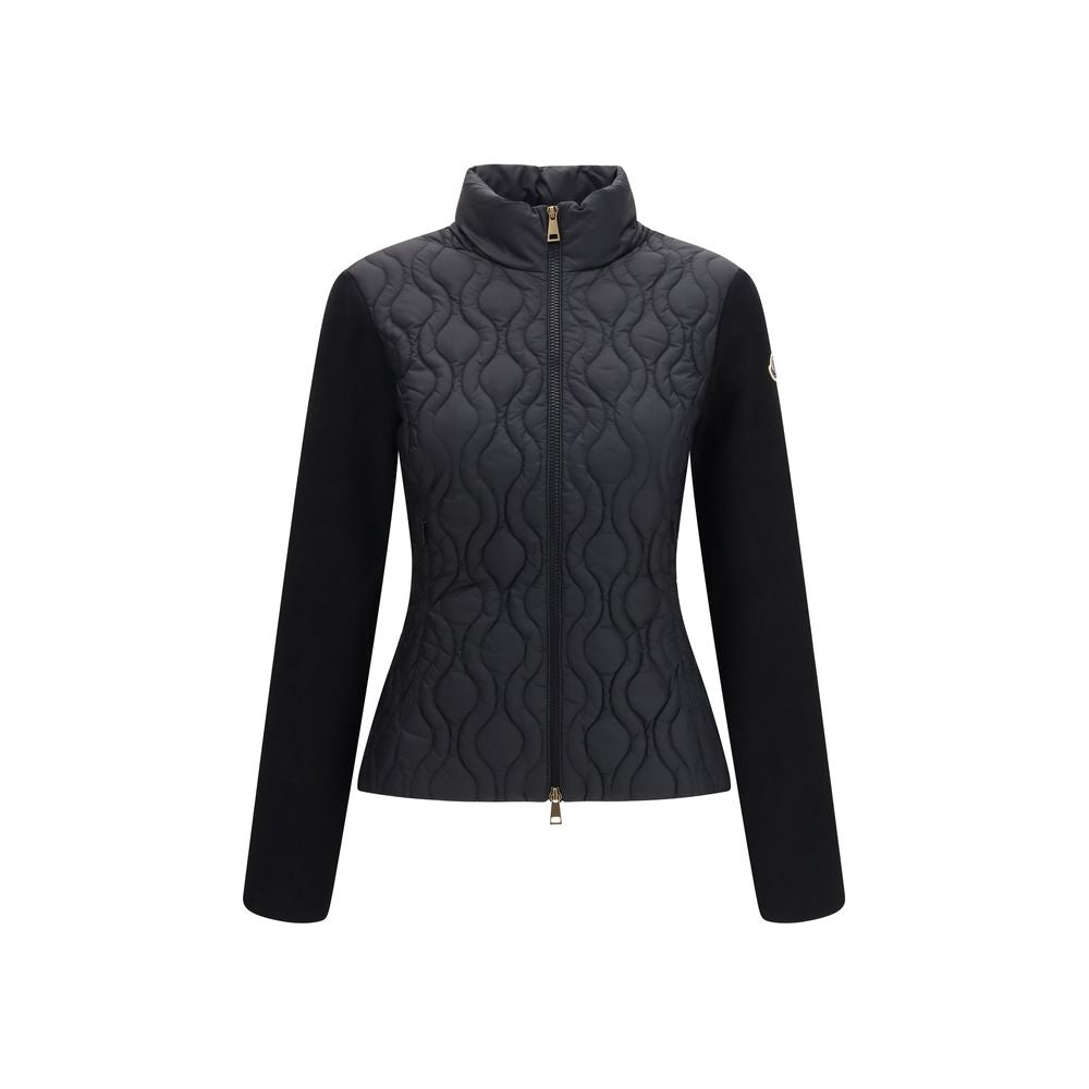 Quilted Cotton Shell Jacket — Black