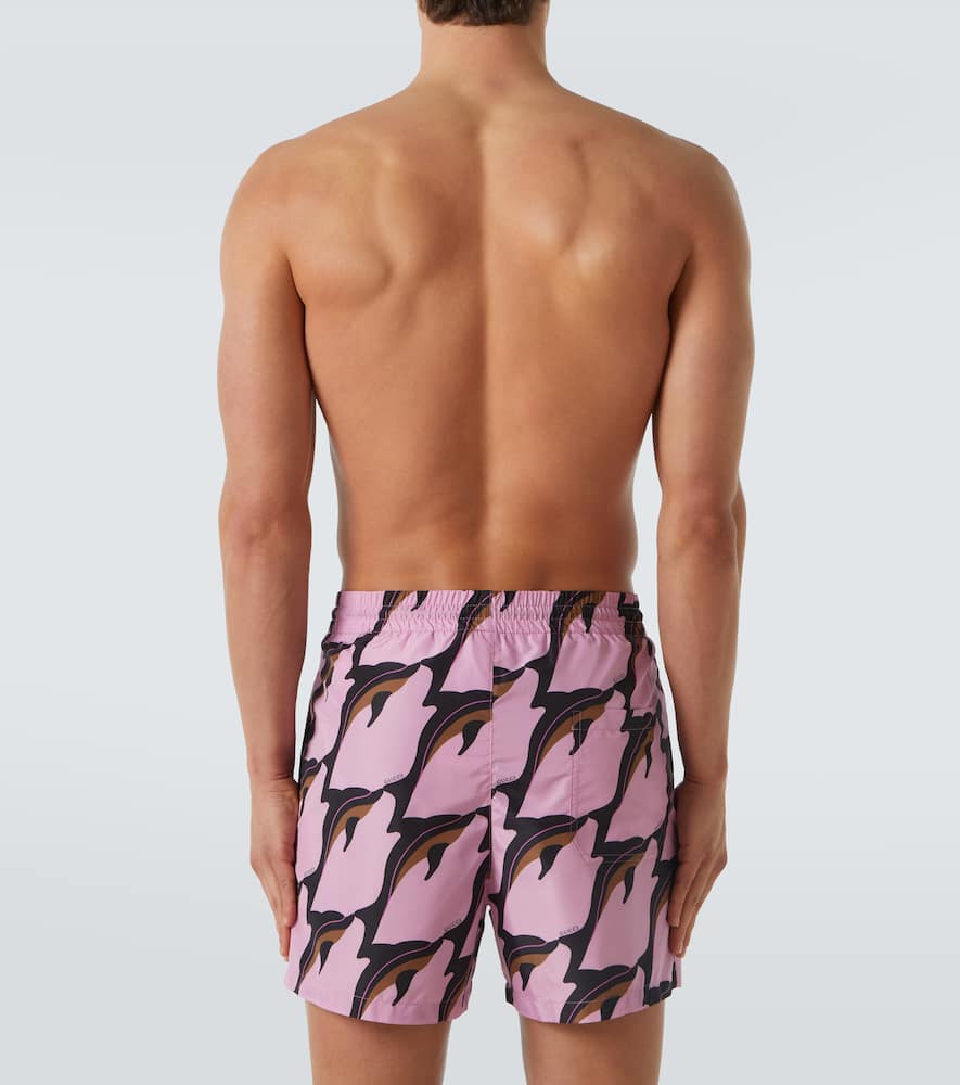 Gucci Printed poplin swim trunks