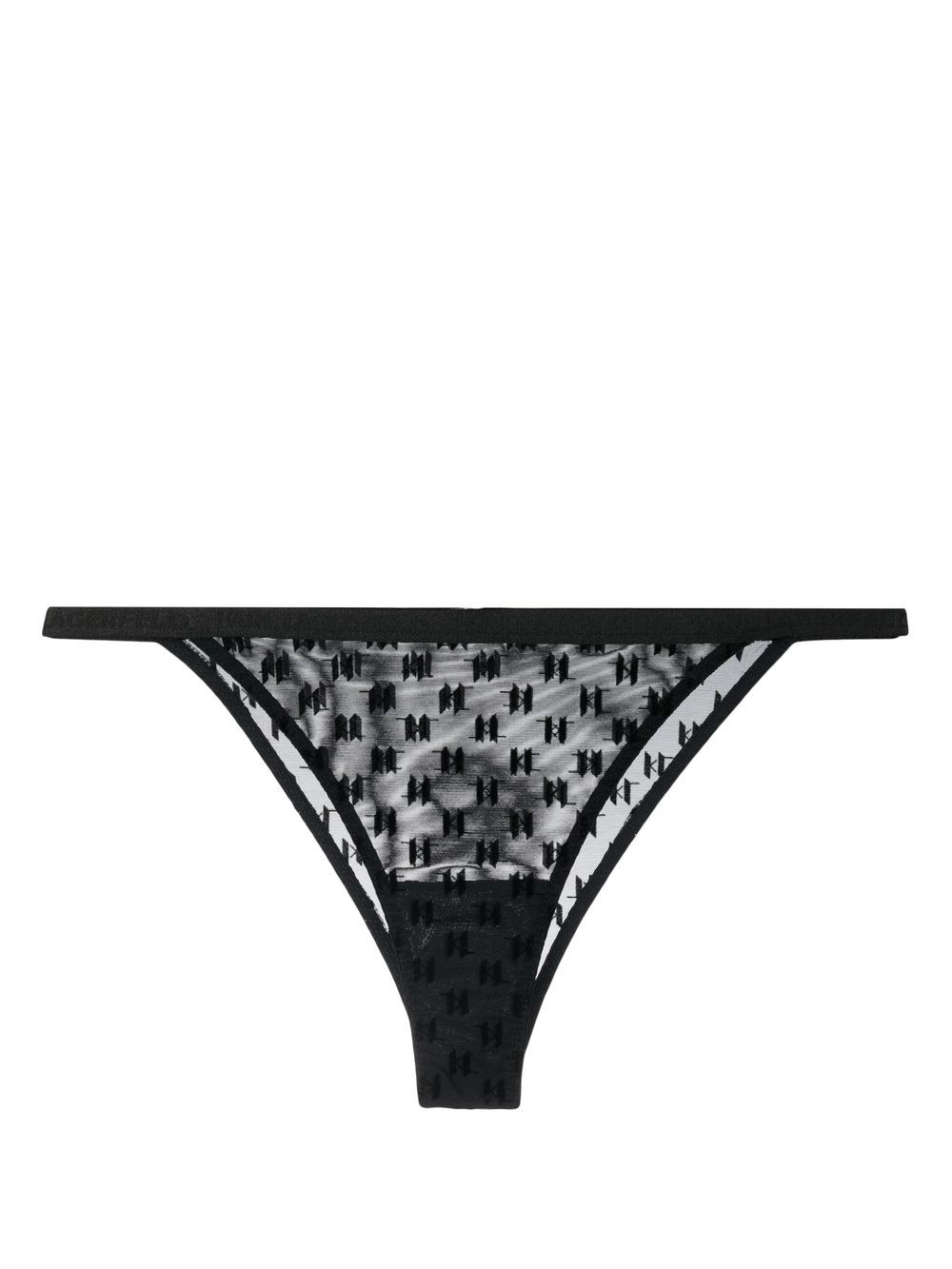 Monogram Flock Brazilian briefs - Black