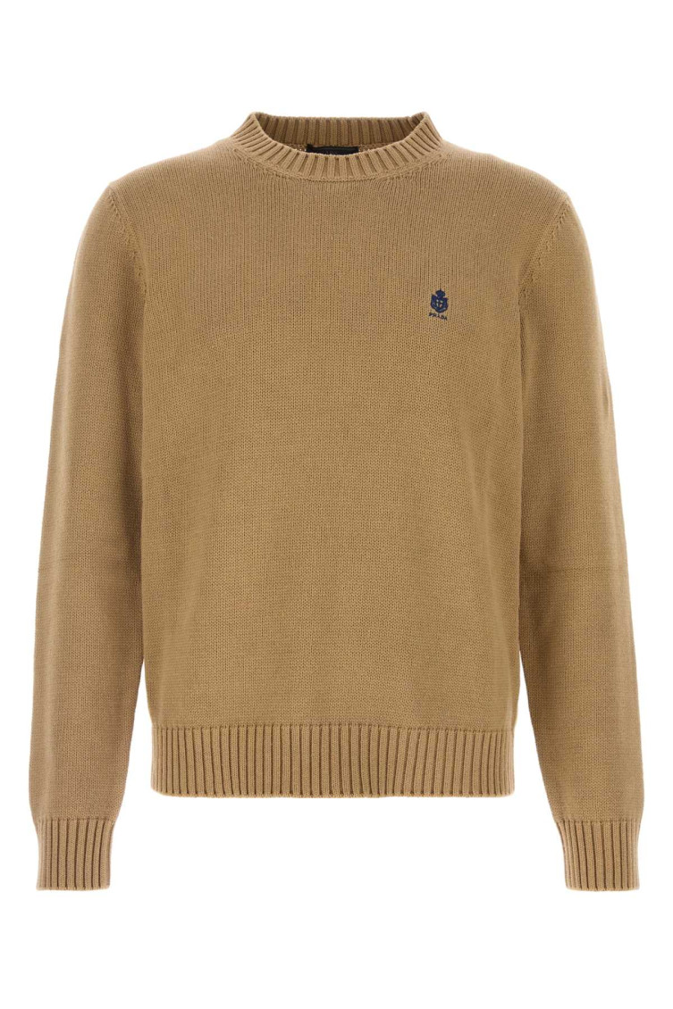 Camel Cotton Sweater Cammello Exterior: Maglieria - Men