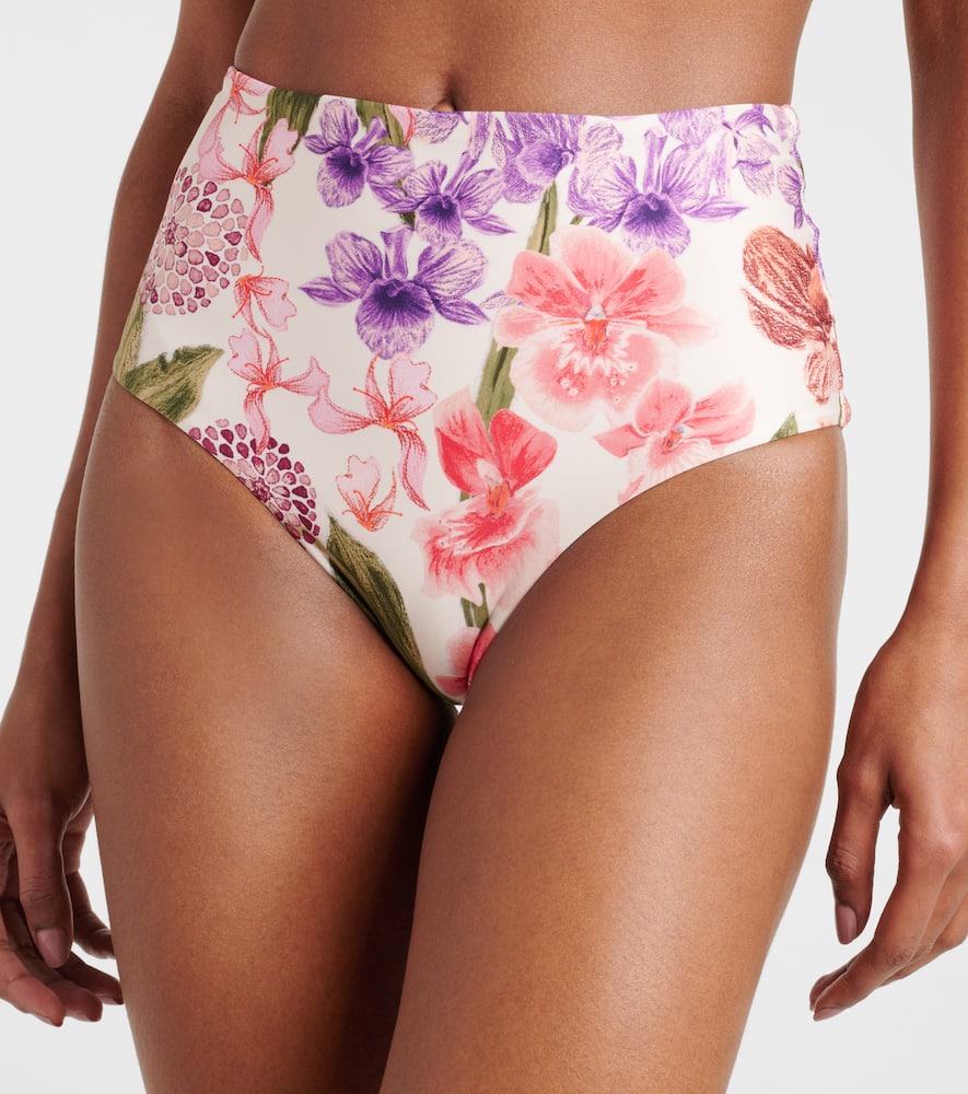 Floral high-rise bikini bottoms