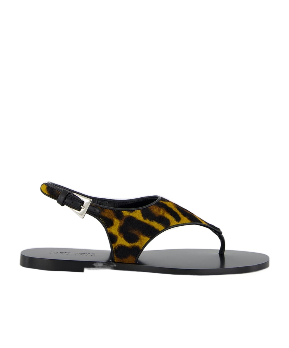 Leopard-print flat sandals