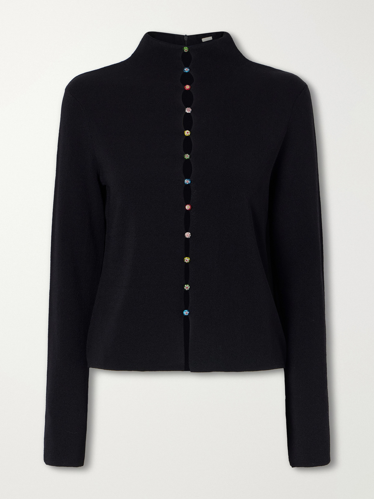 Marianne Crepe Cardigan - Black